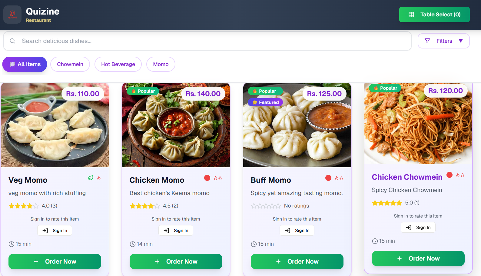 QR Restaurant System